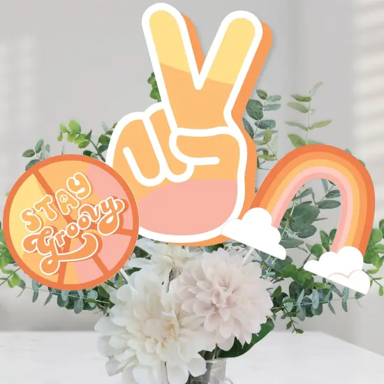 Big Dot of Happiness Stay Groovy - Boho Hippie Party Centerpiece Sticks - Table Toppers - Set of 15 {1}