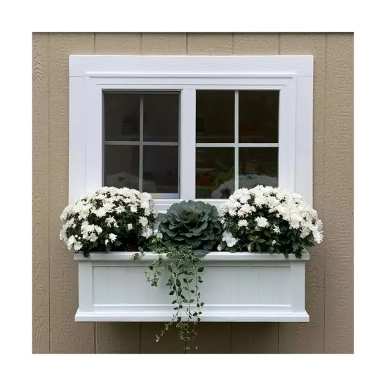 Mayne Cape Cod 3ft Window Box - White - 36in L x 11in W x 10.8in H {3}