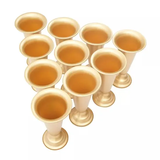 10 Pcs Tabletop Metal Wedding Flower Trumpet Vase ,Table Decorative Centerpiece {3}
