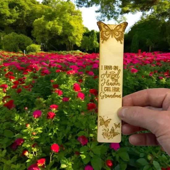 Bookmark - I have an angel in heaven I call her Grandma - Birch wood {5}