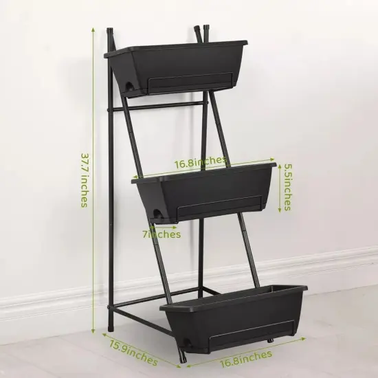 Vertical Raised Garden Bed 3 Tier Elevated Garden Planters Stand Up Garden {4}
