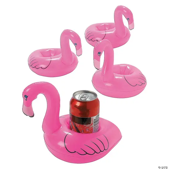 24 Pack : Inflatable Floating Flamingo Coasters {2}