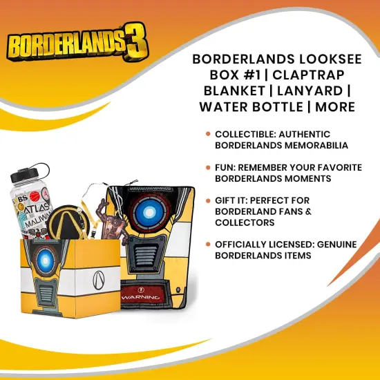 Borderlands LookSee Gift Box #1 | Claptrap Blanket | Lanyard | Water Bottle | More {7}