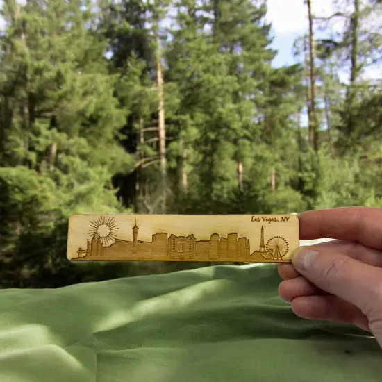 Bookmark - Las Vegas NV Skyline - Birch wood {6}