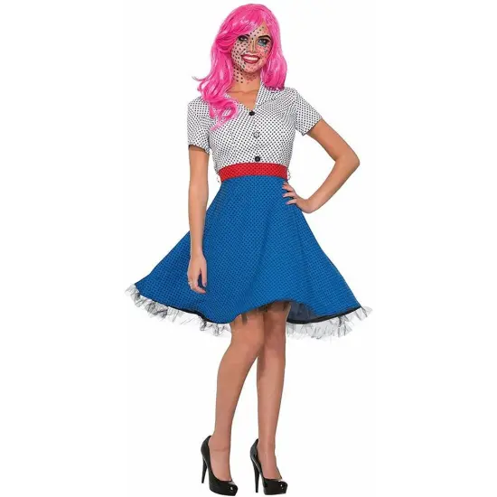 Pop Art Ms. Dottie Costume Dress Adult Women {1}