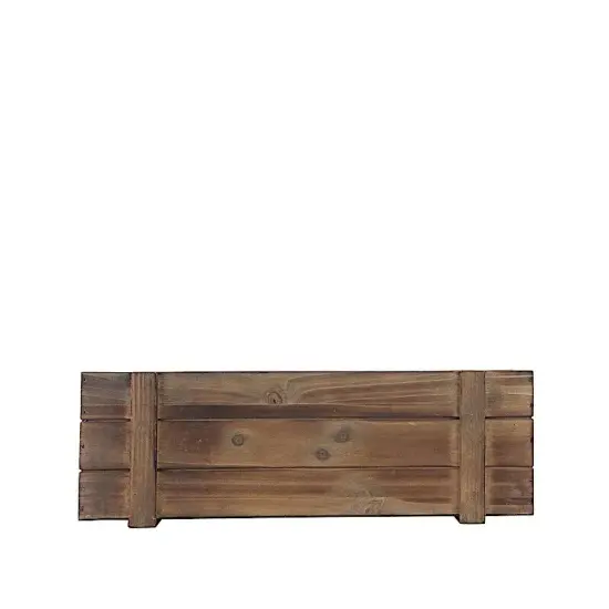 DARK BROWN 18x6" Wood Rectangular Box Planter Holders Wedding Centerpieces {2}