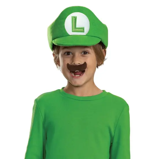 Super Mario Bros. LuigiHat and Mustache Child Costume Kit {1}