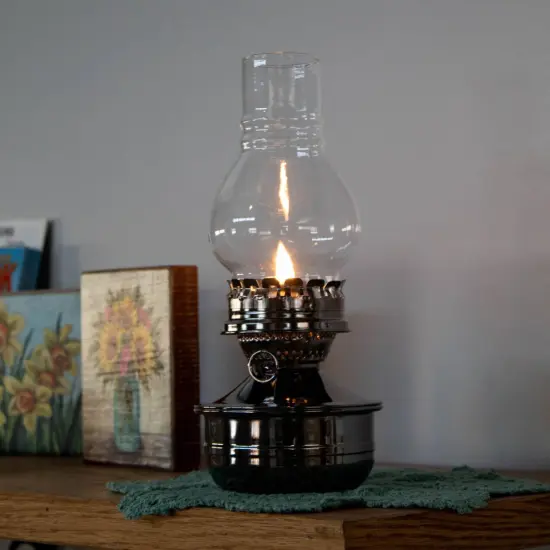 Lehman's Woodshed Wall Mount Oil Lamp, 20 Ounce Oil or Kerosene Fuel Lantern with Removable Reflector for Wall or Table, 3/4 Inch Wick, Indoor Use {3}