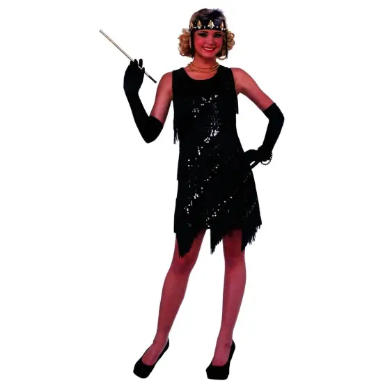 Midnight Dazzle 20's Flapper Gangster Gal Adult Costume {1}