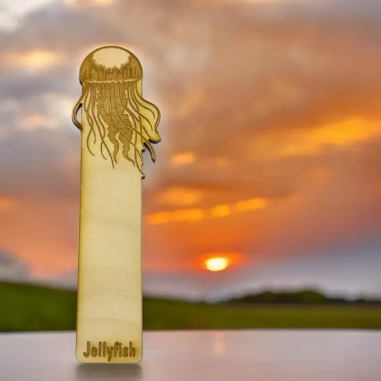 Bookmark - Jellyfish - Birch wood {3}