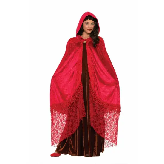 Medieval Fantasy Ruby Red Adult Costume Cape {2}