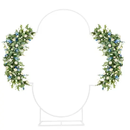 Metal Wedding Arch Backdrop Stand Clover Frame Party Garden Flower Rack White {3}