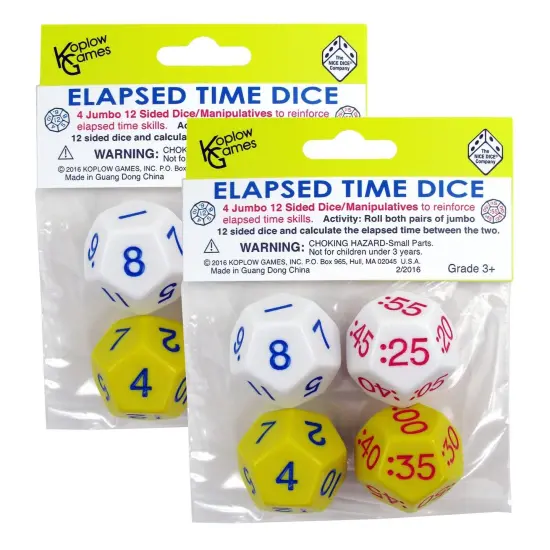 Elapsed Time Dice, 2 Pairs Per Pack, 2 Packs {1}