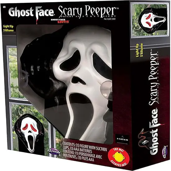 Ghost Face Light Up Scary Peeper Halloween Decor {4}