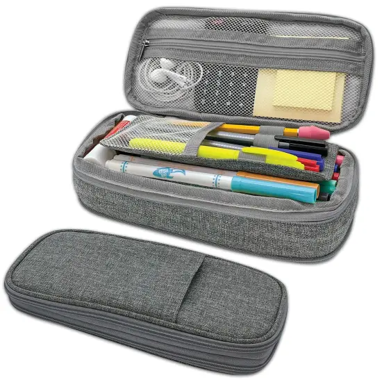 Gray Pencil Case, Pack of 3 {4}