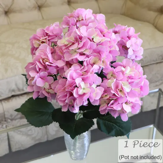 Stunning 22-Inch Pink Faux Hydrangea Bush &ndash; Elegant Artificial Flower Arrangement for Home Decor and Weddings, Floral Home by Artificial Flowers {1}