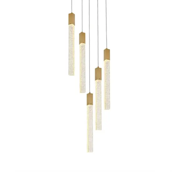 Weston 5 lights pendant in satin gold {3}