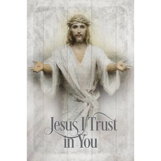 Dexsa Jesus I Trust In You Symbols of Faith Inspirational Wood Plaque 6 inches x 9 inches {1}