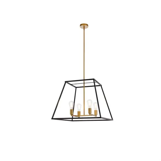 Declan 24 inch pendant in black and brass {1}