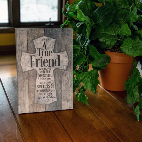 Dexsa A True Friend Warms You...New Horizons Wood Plaque {2}