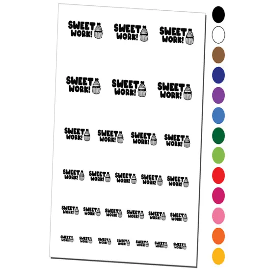 Sweet Work Cupcake Teacher Student School Temporary Tattoo Water Resistant Fake Body Art Set Collection Red {1}