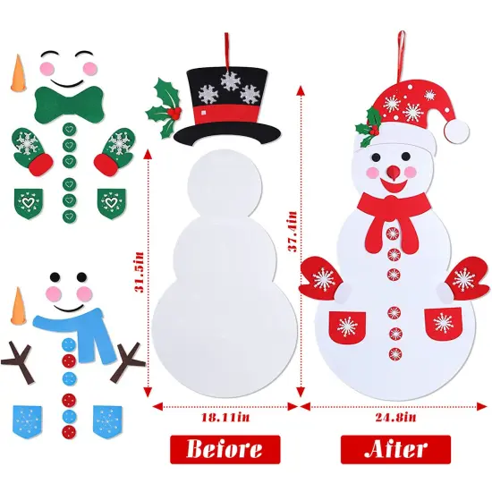 DIY Felt Christmas Snowman Set - Hanging Decorations {3}