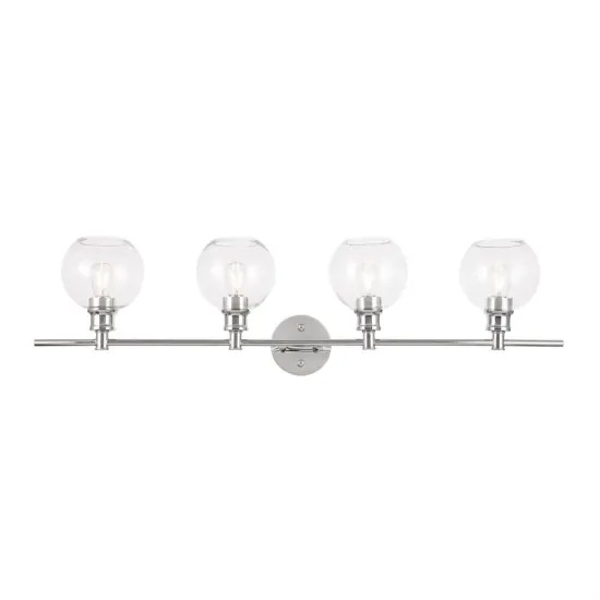 Collier 4 light Chrome and Clear glass Wall sconce {1}