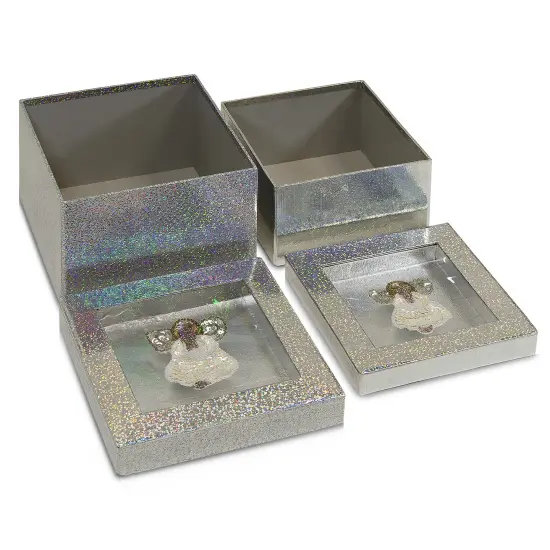 Value Pack of 6 Hologram Gift Box Set with Decorative Angel Sequin Applique {3}