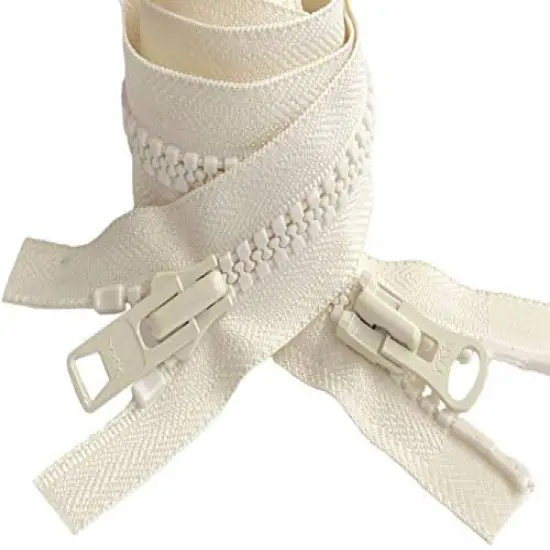 #10 Vislon Molded Separating Two-Way YKK Heavy Duty Jacket Zipper - Choose Your Length & Color - 1 Zipper Per Pack - Made in The United States (Snow White - 841, 30" Inches) {1}