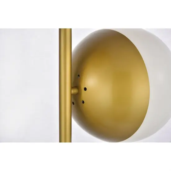 Eclipse 2 Lights Brass Floor Lamp With Frosted White Glass {5}