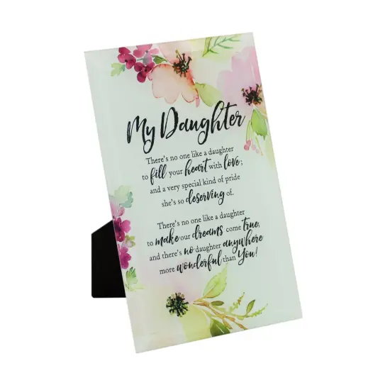Dexsa My Daughter Glass Plaque with Easel - 6"x9" {1}