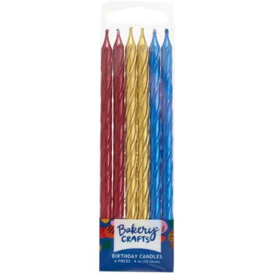 Metallic Tall Spiral Specialty Candles, 6pc {1}