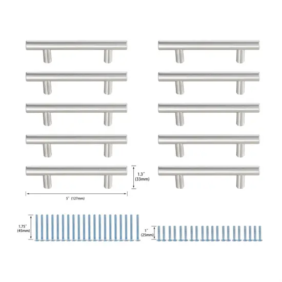 Quinn 3" Center to Center Brushed Nickel Bar Pull Multipack (set of 10) {6}