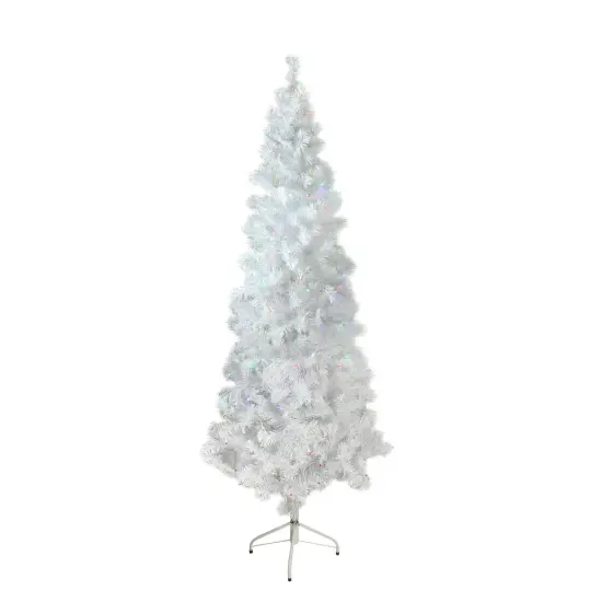 Northlight 6.5' Pre-Lit Pencil White Winston Pine Artificial Christmas Tree - Multi LED Lights {1}