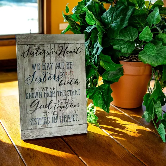 Dexsa Sisters In Heart&hellip;New Horizons Wood Plaque with Easel {2}