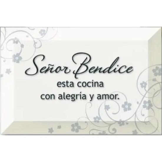 Dexsa Señor Bendice - Lord Bless this Home - Inspirational Saying in Spanish 4"x6" Glass Plaque with Easel {1}