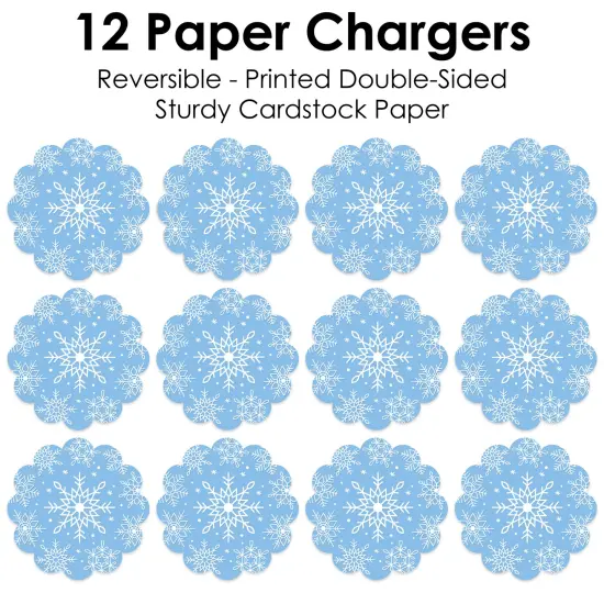 Big Dot of Happiness Blue Snowflakes - Winter Holiday Party Round Table Decorations - Paper Chargers - Place Setting For 12 {7}