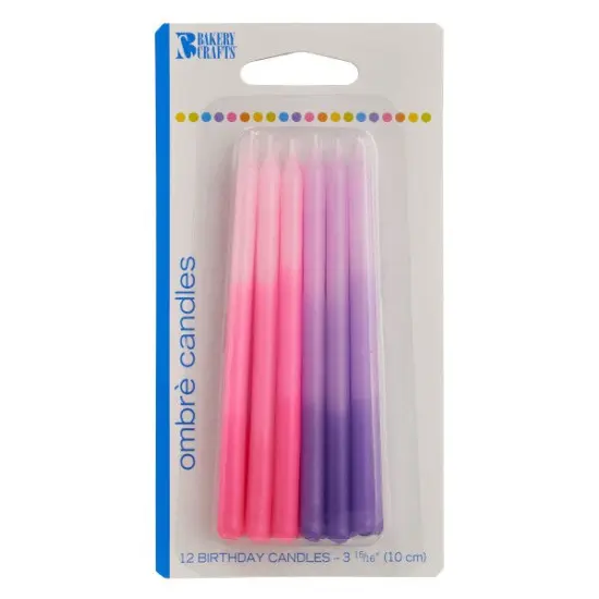 Ombre Smooth Specialty Candles, 12pc Pink & Purple {1}