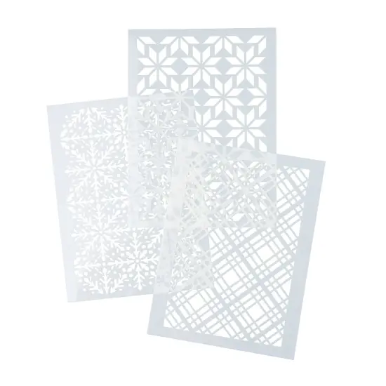Vicki Boutin Peppermint Kisses Stencil Pack 3/Pkg-Snowflakes {4}