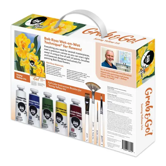 Bob Ross Grab & Go Floral Painting Kit-Sunny Yellow Iris {2}