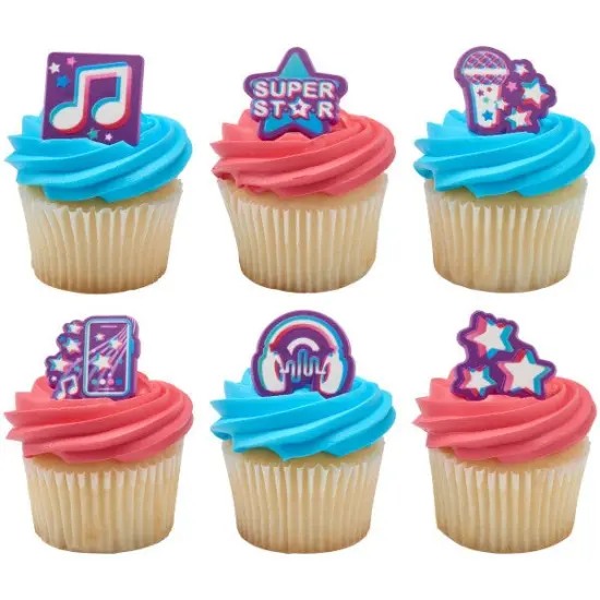 Super Star Assortment Cupcake Rings, 12ct {1}