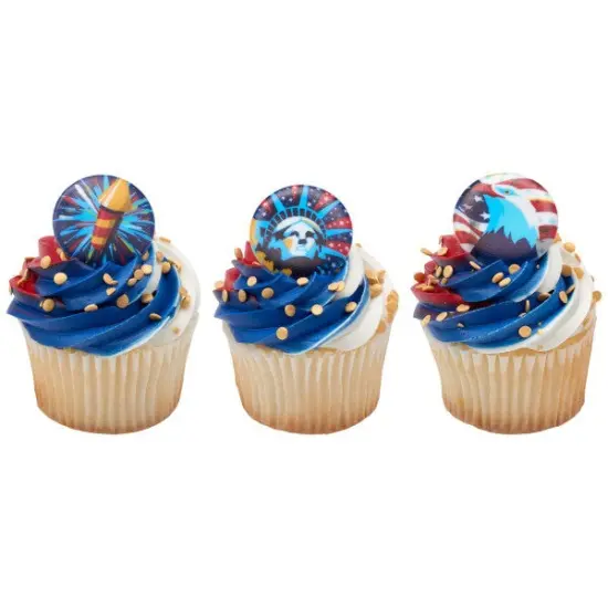 Celebrate Liberty Cupcake Rings, 12ct {3}