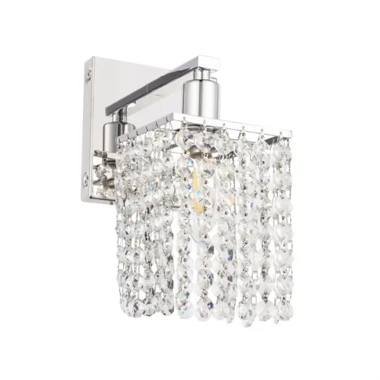 Phineas 1 light Chrome and Clear Crystals wall sconce {5}