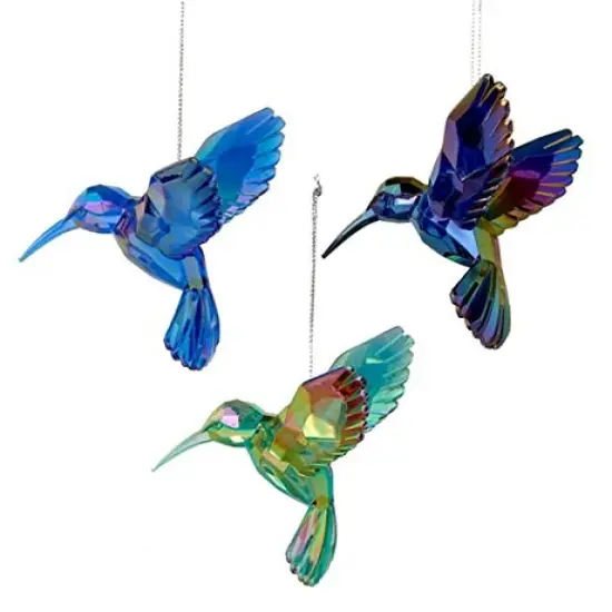 Shiny Acrylic Hummingbird Ornaments, Set of 3, Assorted) {1}