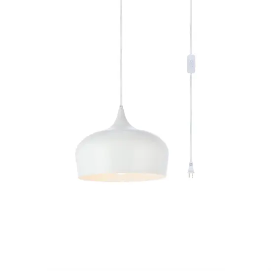 Nora 1 Light white plug-in pendant {3}