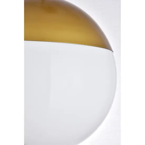 Eclipse 1 Light Brass Pendant With Frosted White Glass {5}