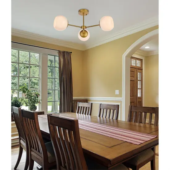 Briggs 26 inch flush mount in brass with white shade {2}