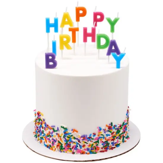 Bright Happy Birthday Letters Specialty Candles, 1 Set {2}