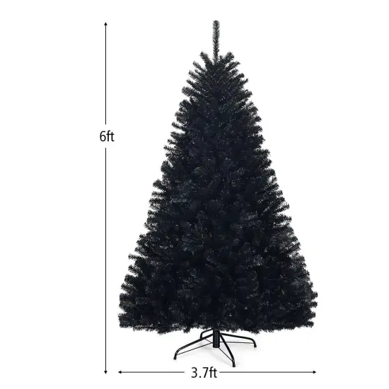 6 Feet Hinged Artificial Halloween Christmas Tree with 1036 Branch Tips {5}