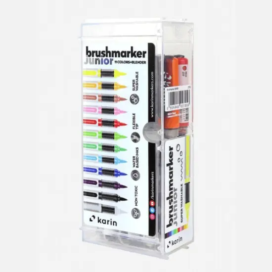 Brushmarker Junior 12 pcs. Set"11 Basic colours+blender" {1}